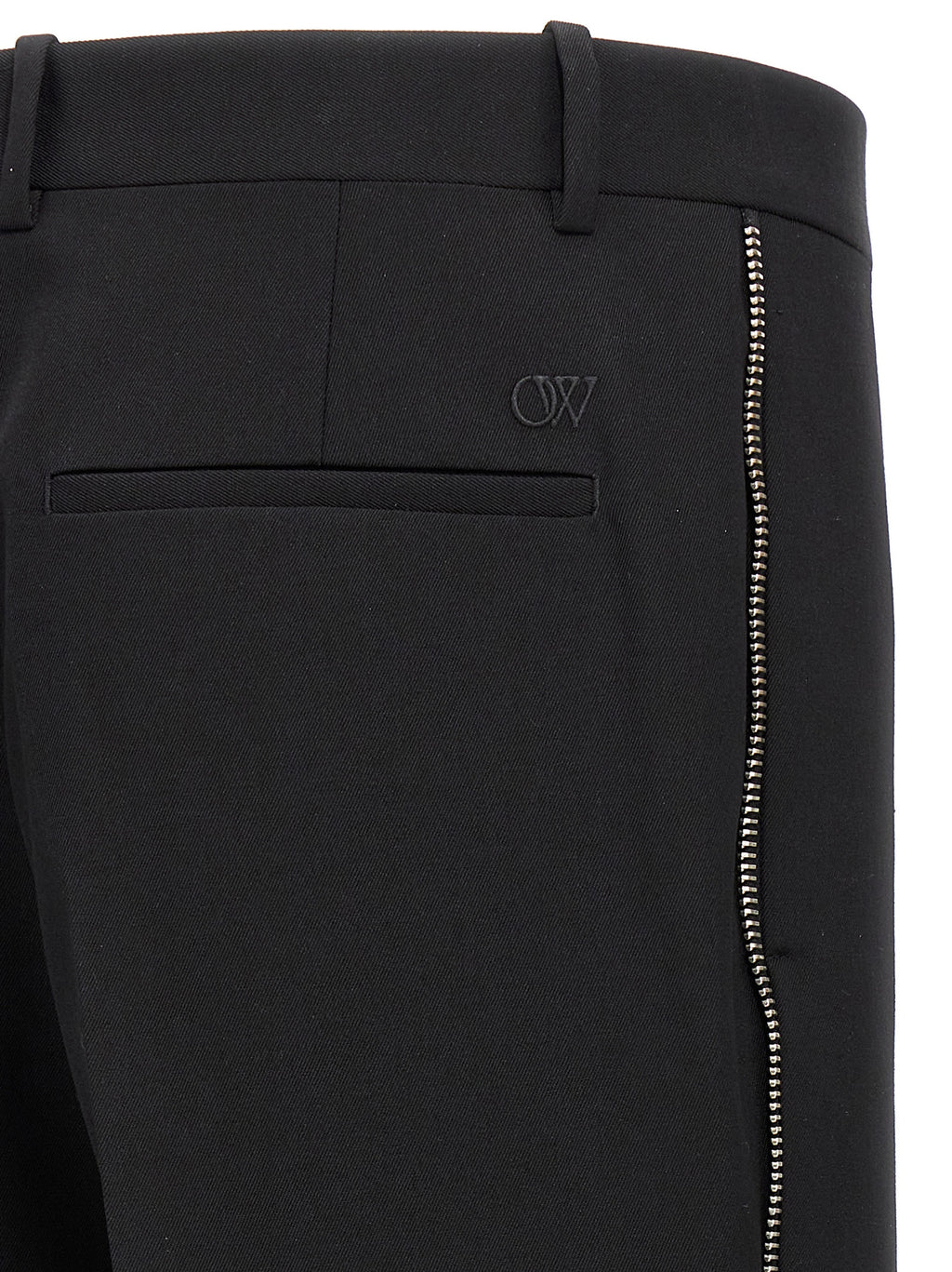 Off-White Black Virgin Wool Dress Pants