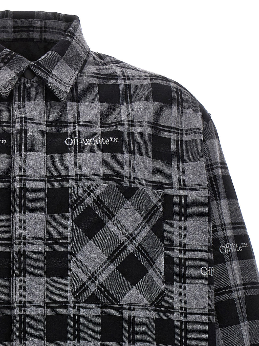 Off-White Gray Cotton Shell Jacket