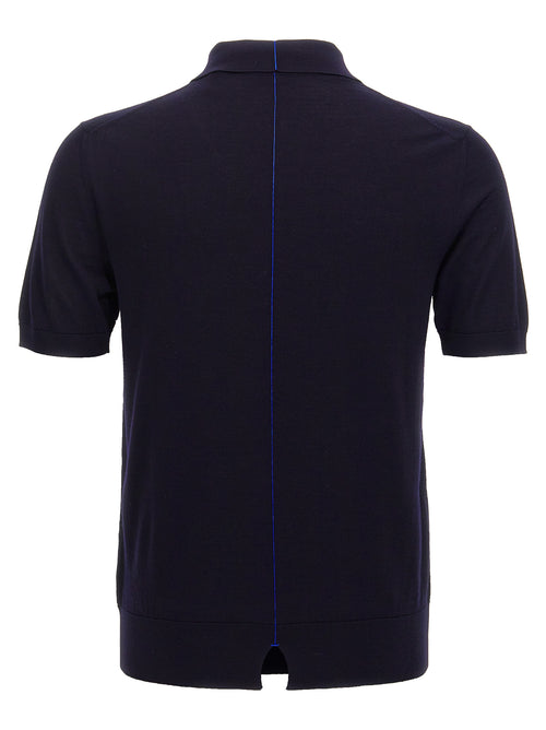Burberry Blue Wool Polo Shirt