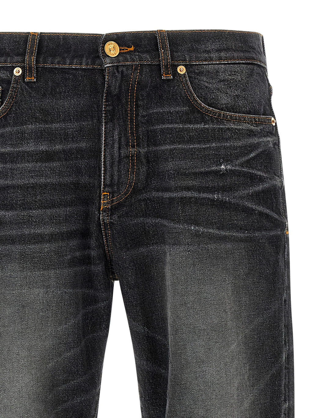 Versace Black Cotton Straight-Leg Jeans