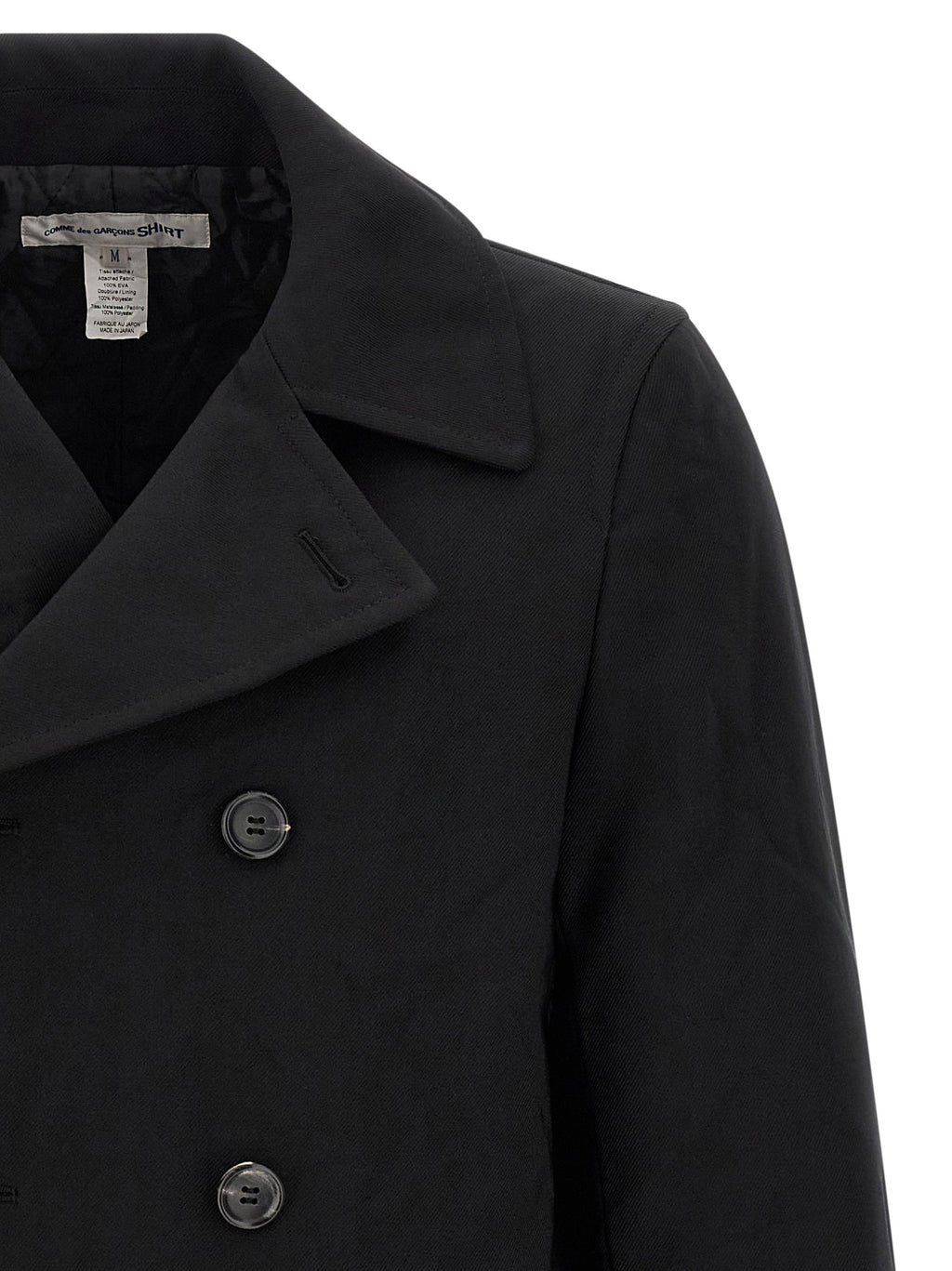 Comme Des Garçons Black Polyester Coat