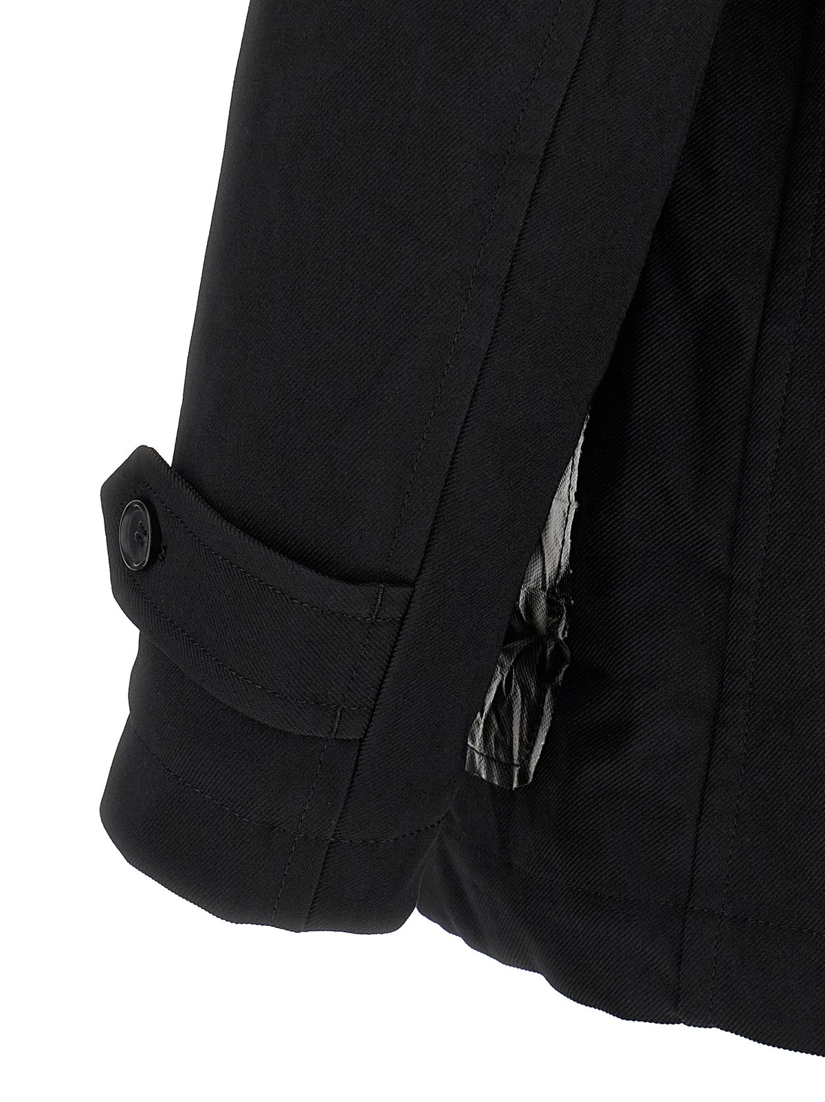 Comme Des Garçons Black Polyester Coat