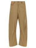 Comme Des Garçons Beige Cotton Casual Pants