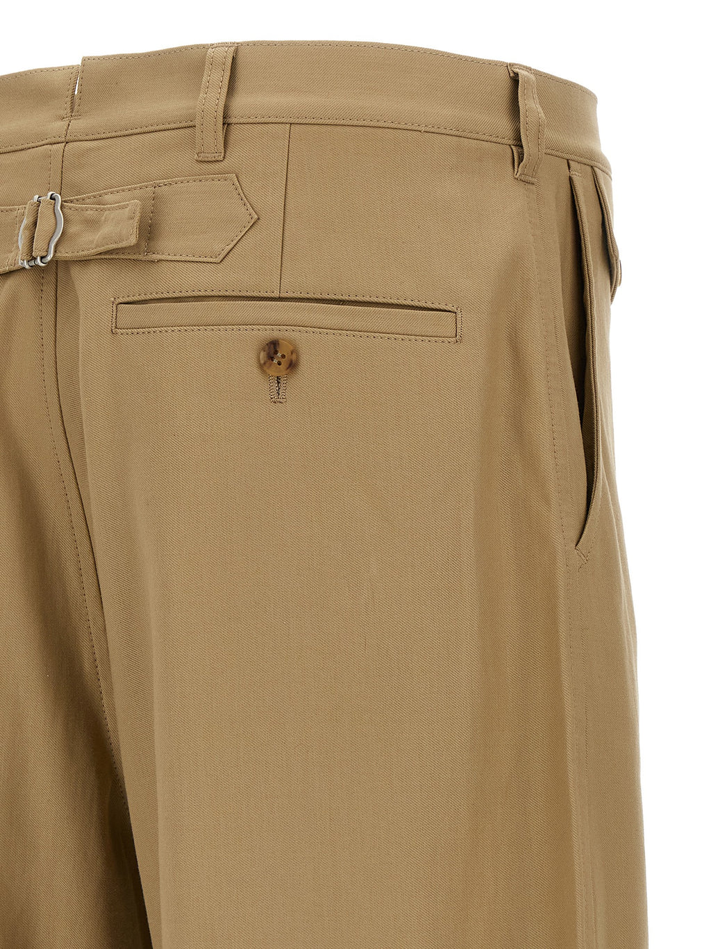 Comme Des Garçons Beige Cotton Casual Pants