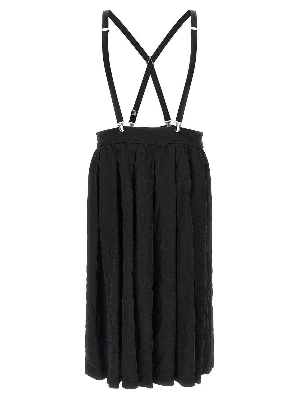Comme Des Garçons Black Polyester Midi Skirt