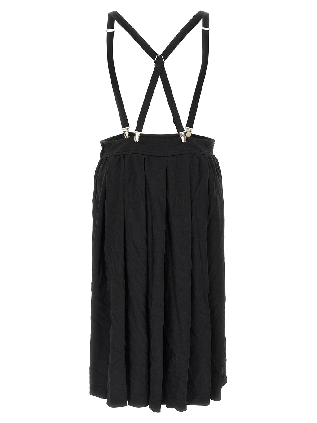 Comme Des Garçons Black Polyester Midi Skirt