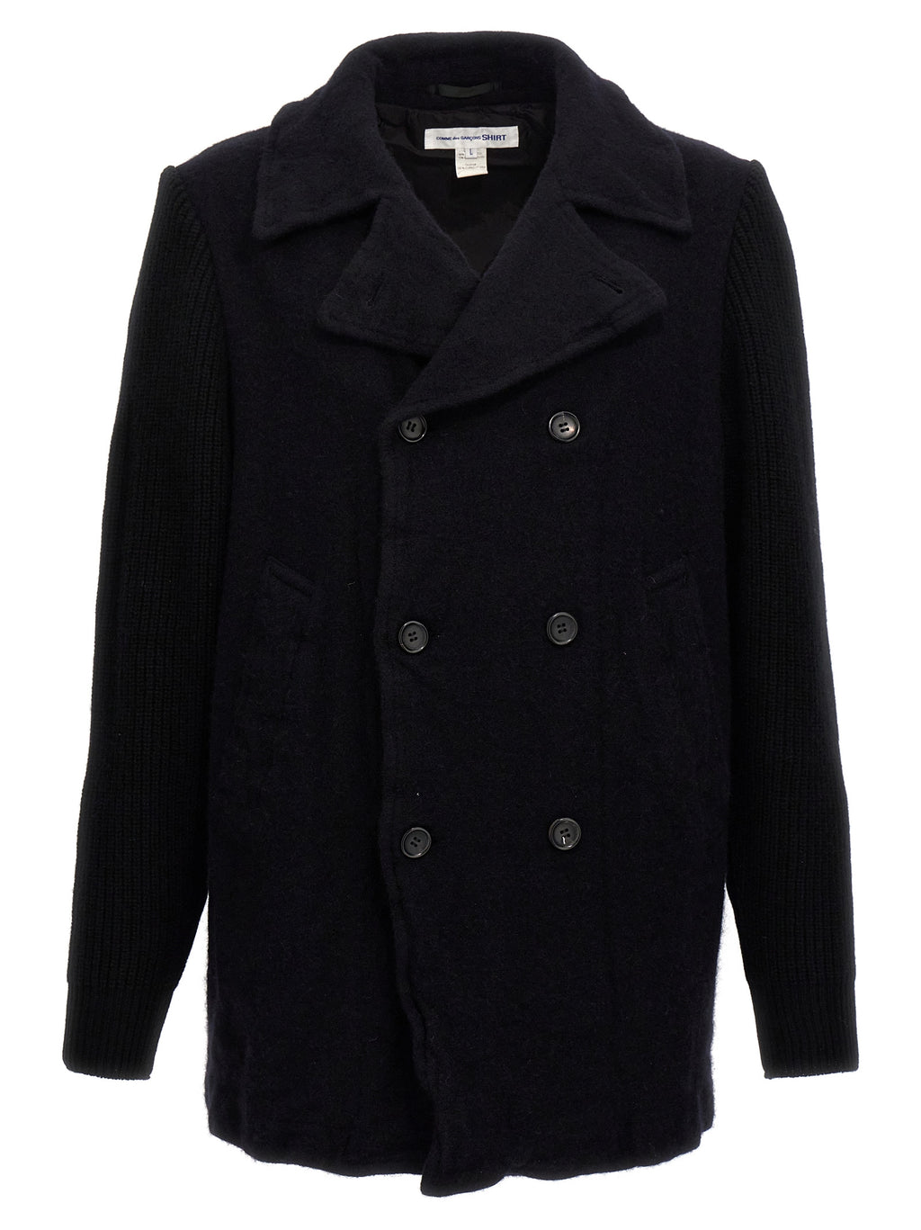 Comme Des Garçons Blue Wool Coat