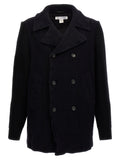 Comme Des Garçons Blue Wool Coat