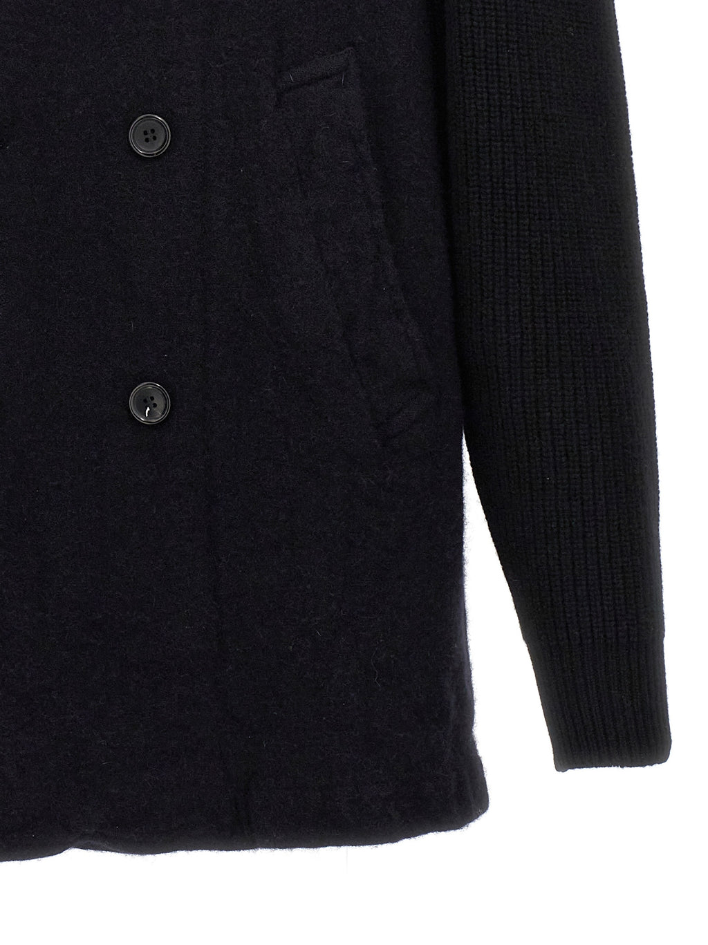 Comme Des Garçons Blue Wool Coat