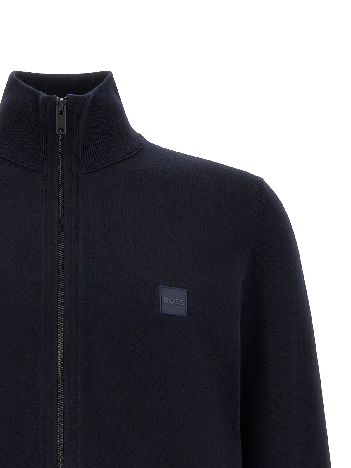 Hugo Boss Blue Cotton Cardigan