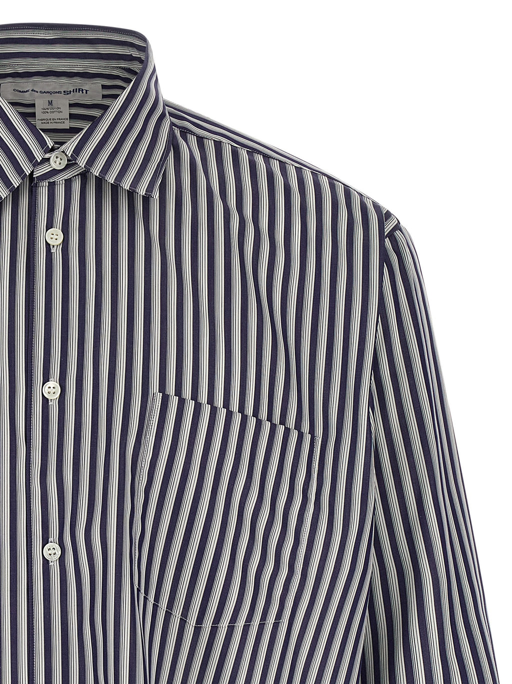 Comme Des Garçons Blue Cotton Blouse